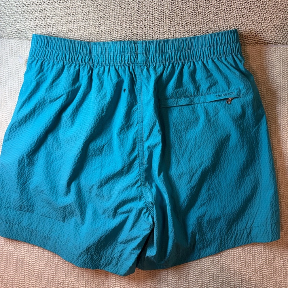 New Venroy Curved Hem Swim Men’s Short Aqua Blue L - Picture 8 of 16
